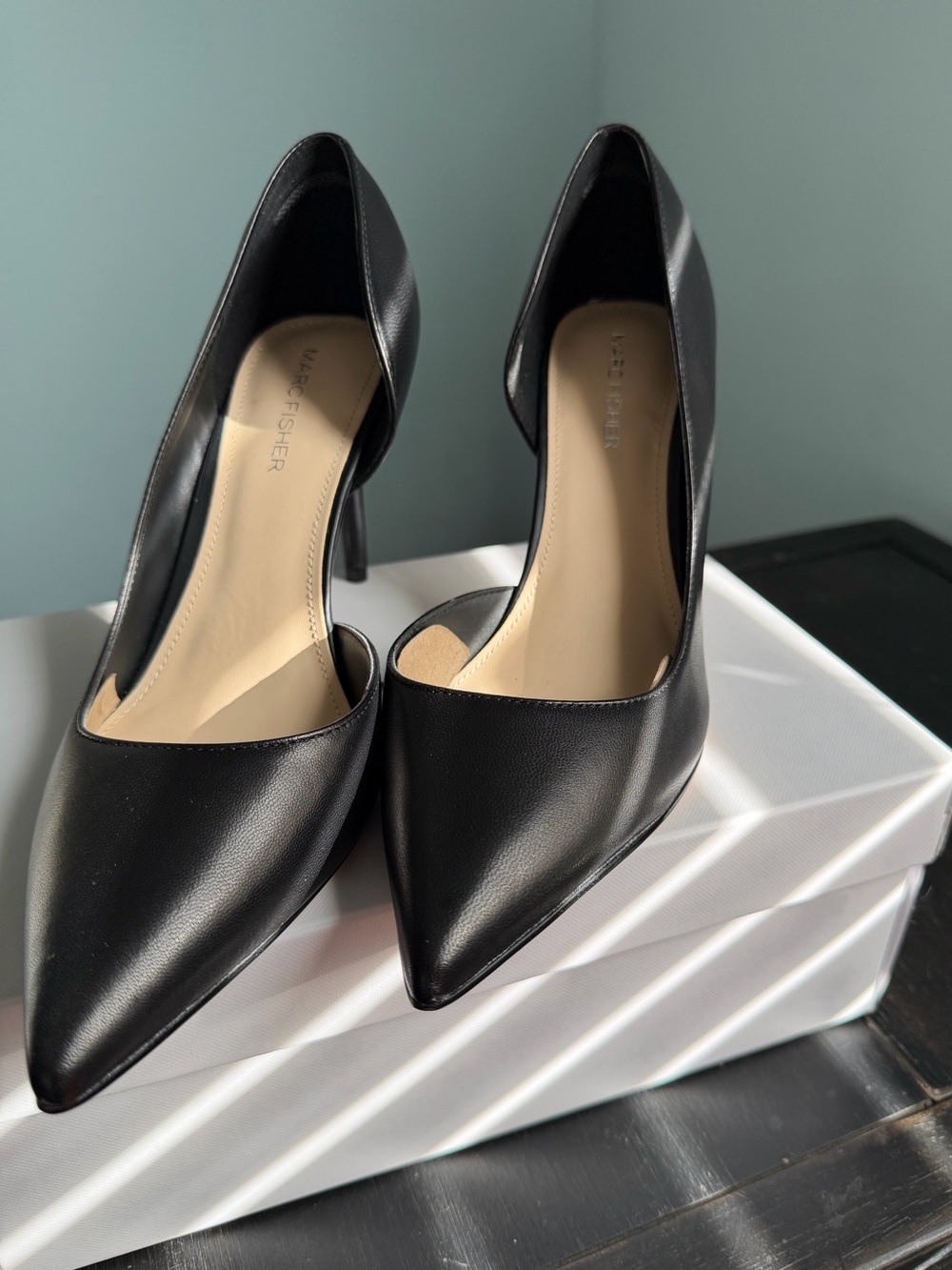 NEW Marc Fisher Black Pointed D'Orsay Heels